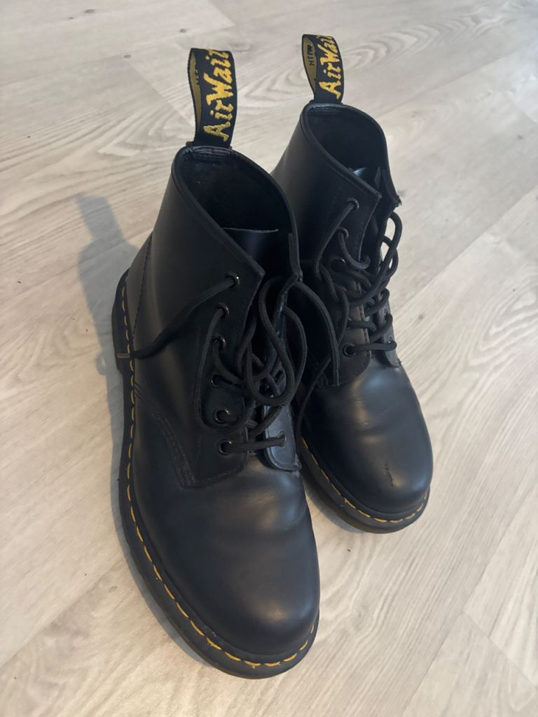 Dr. Martens Black Leather Boots – Size UK 8