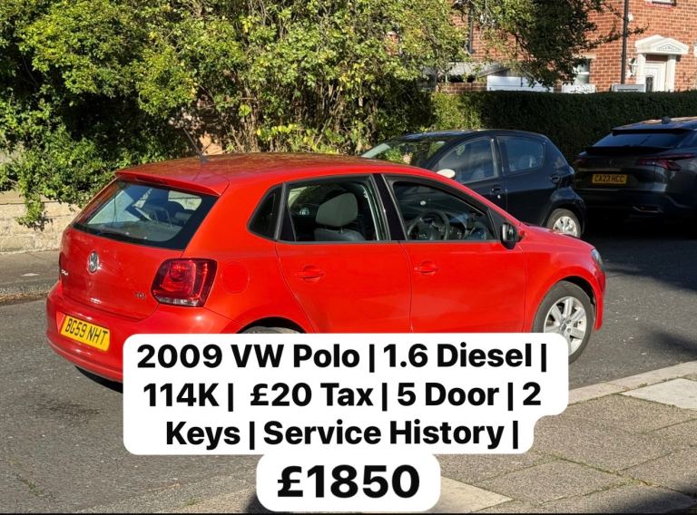 2009 VW Polo | 1.6 Diesel | 114K |  £20 Tax | 5 Door | 2 Keys | Service History |