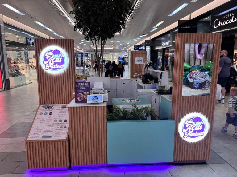 Shop Kiosk Display Unit – Acai Parlour Branding, Good Condition