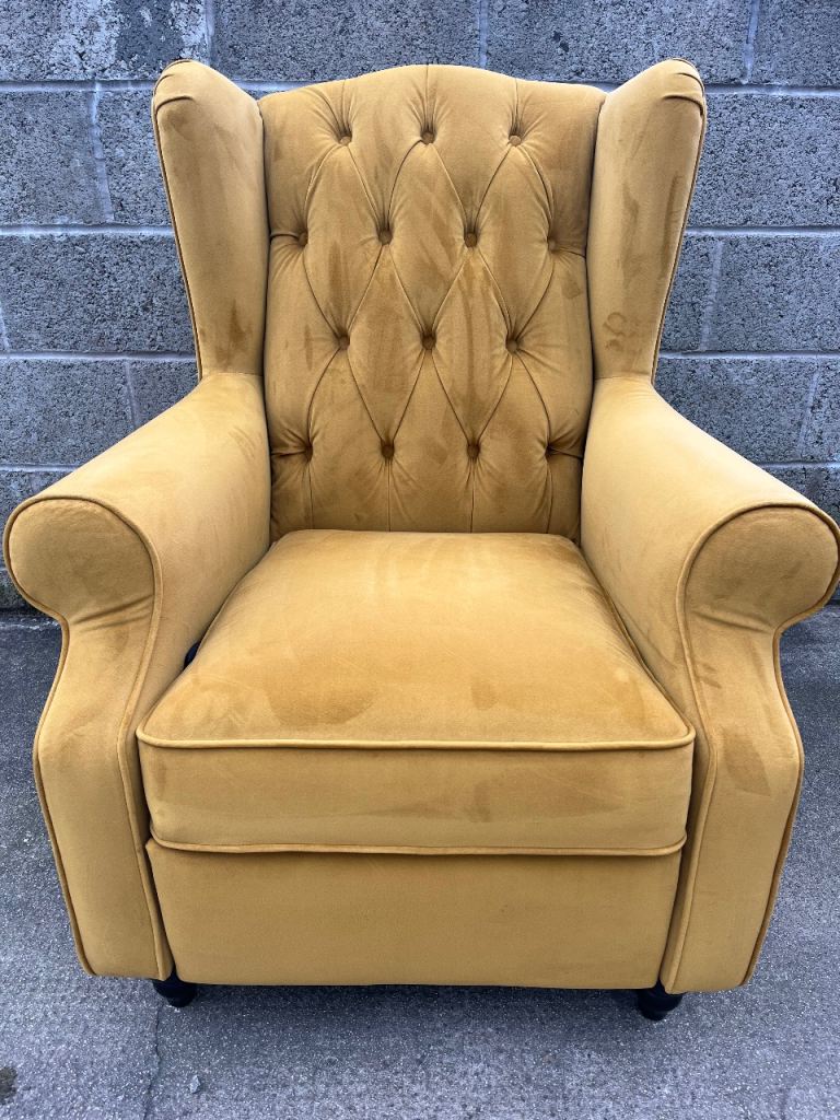 Armchair, yellow, wingback, NEXT, recline