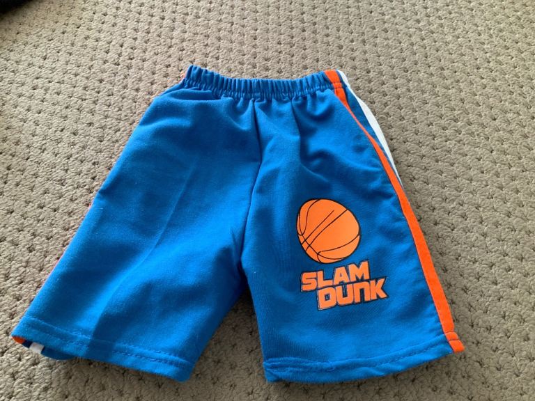 Kids Blue Slam Dunk Basketball Shorts –