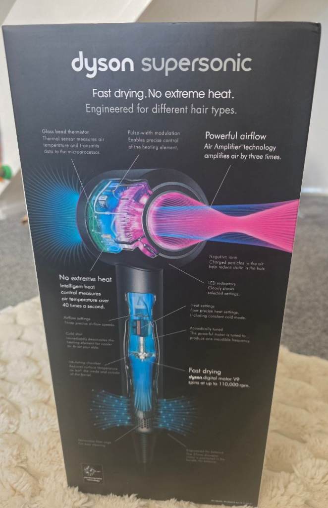 Dyson Supersonic Hair Dryer – Black/Nickel – New