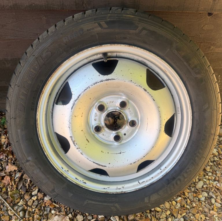 Volkswagen VW Transporter T5 T5.1 T6 T6.1 Steel Wheel 17", with unused 215/60 R17 Bridgestone tyre