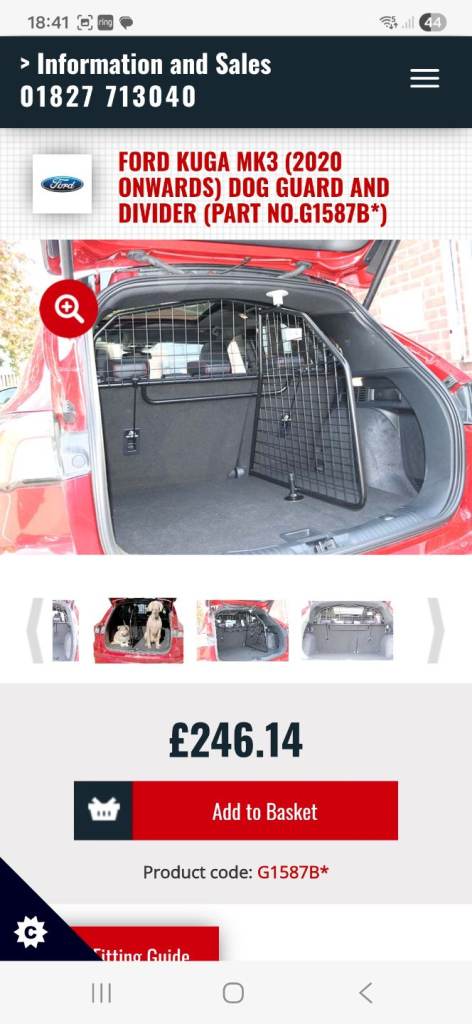 Dog Guard for Ford Kuga 2020 onwards