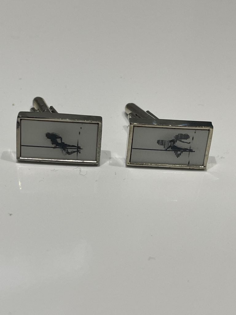 CUFF LINKS POLEDANCER, IMAGES MOVE, SILVER, SEXY GIFT FOR THE MAN IN YOUR LIFE