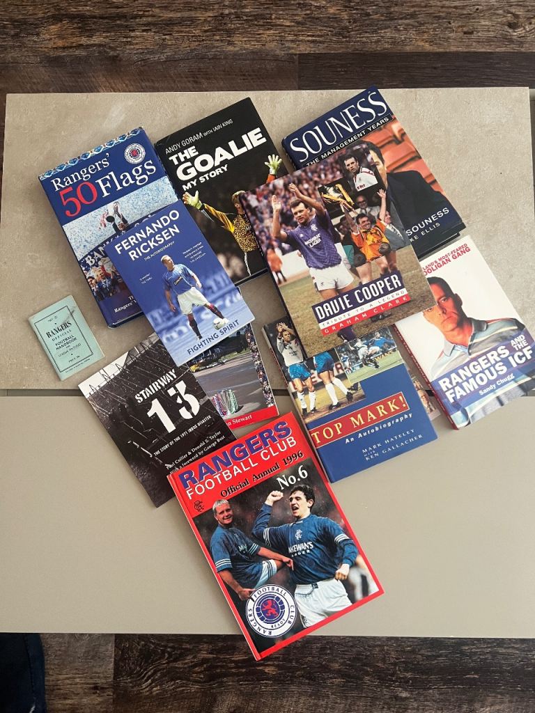 10 Rangers Football Books Bundle - Player Autobiographies & History (1 signed)
