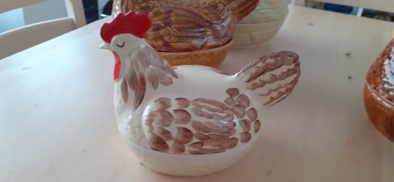Vintage ceramic chicken egg holders