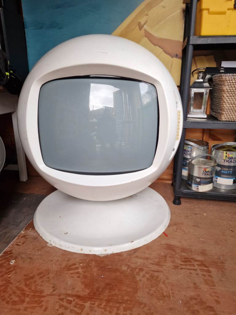 Vintage spherical space age tv