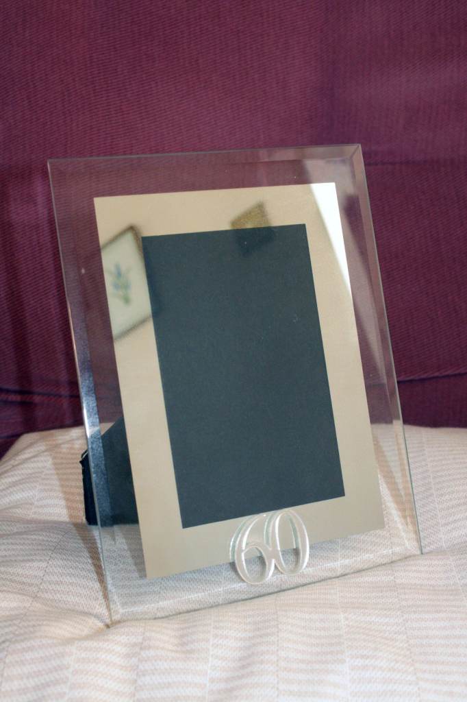 Never used Glass Photo Frame for a 60th Birthday/Anniversary (no box) 