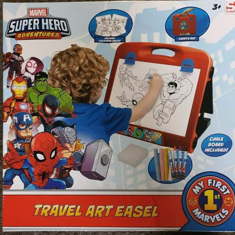 marvel travel art easel