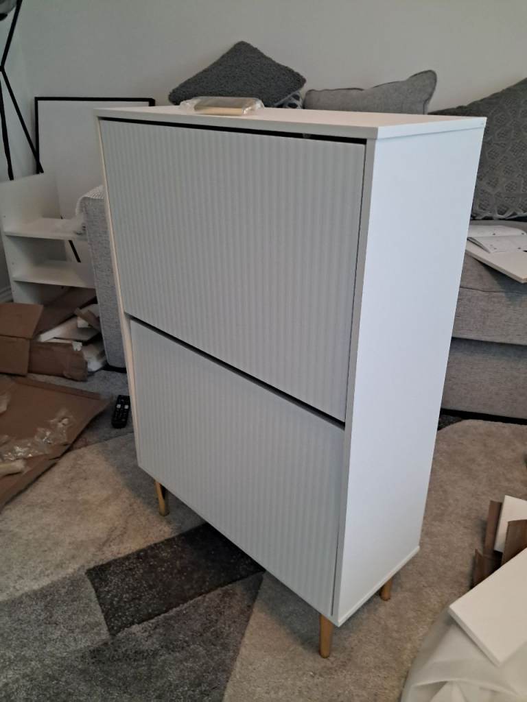 HOMCOM Slim Shoe Storage Cabinet with 2 Flip 