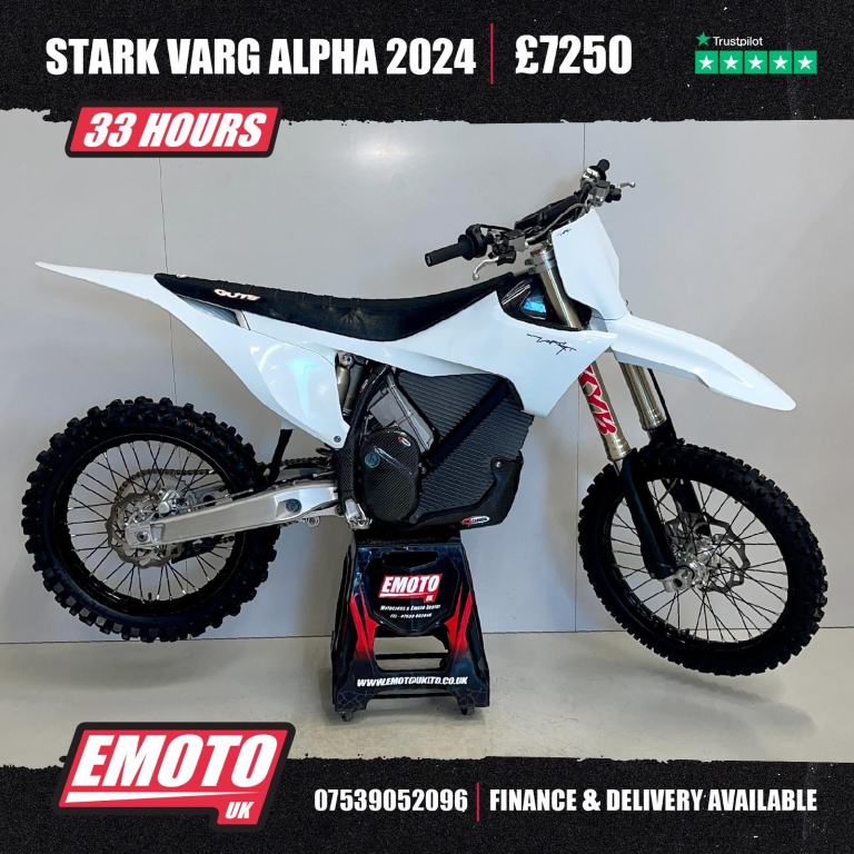 STARK VARG ALPHA 80HP Electric Motocross Bike 33Hrs @EmotoUK - Finance Available