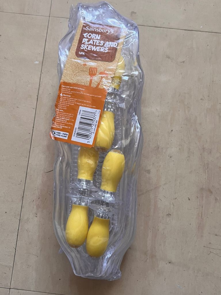 Sainsbury's corn plates and skewers 