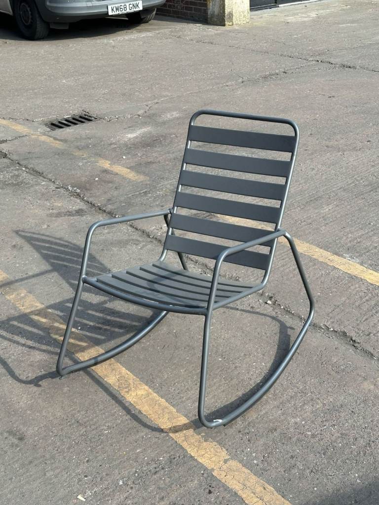 image for Steel Garden Rocking Chair - Charcoal