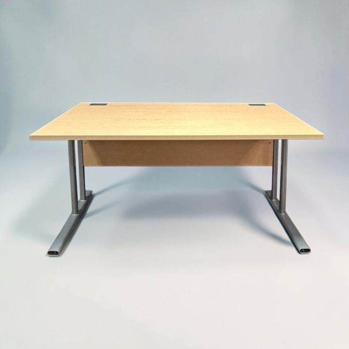 Second Hand Maple Office Desk - Silver Cantilever Legs