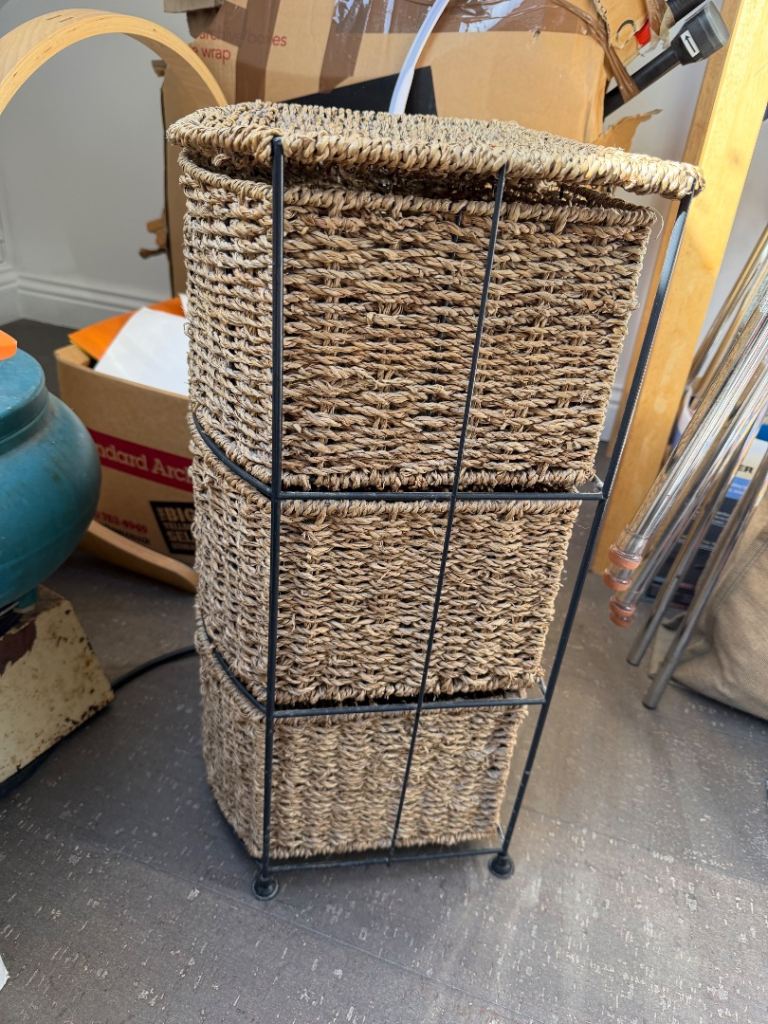Wicker storage basket