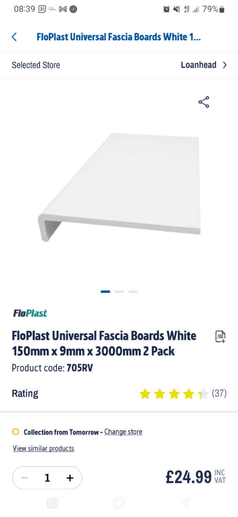 150mm wide fascia boards, 3m in length, twin pack, new not used, no packaging