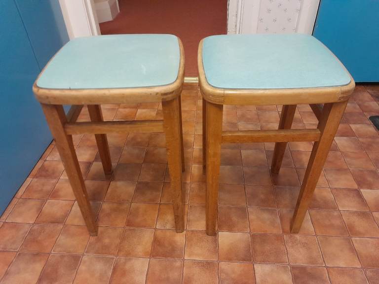 Pair of vintage 1960s kitchen stools