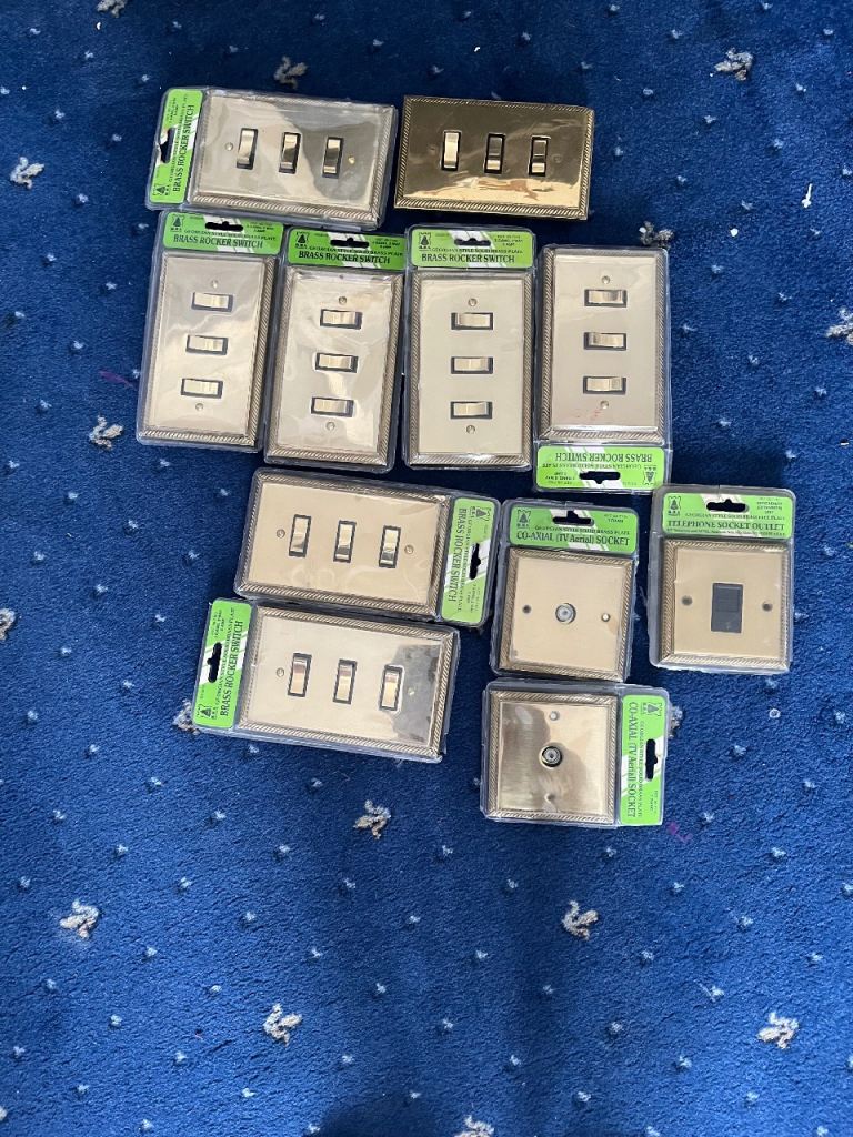 Brass triple light switches 