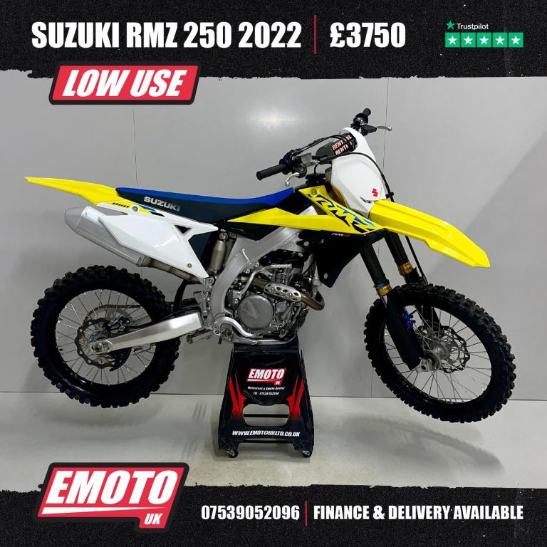 SUZUKI RMZ 250 2022 Motocross Bike 250cc LOW USE @EmotoUK - Finance Available