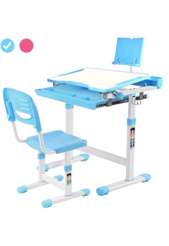 Childrens Kids Desk and Chair 3-15yrs Adjustable Height Toy