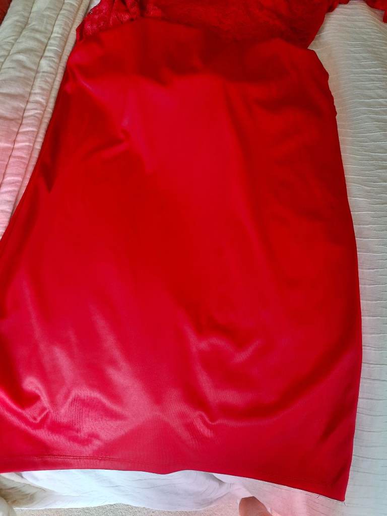  Size 10 Red lace jane norman evening /party long dress