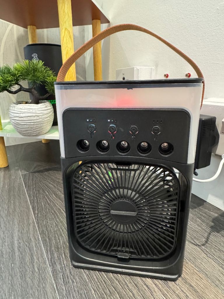 Portable Air Cooler Fan with LED Light and Handle