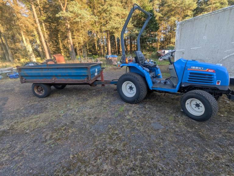 Iseki 321 4x4 tractor and tipping trailer