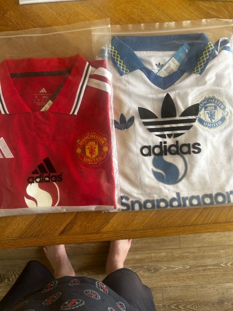 Adidas Manchester United Football Shirts - Red and White, New with Tags