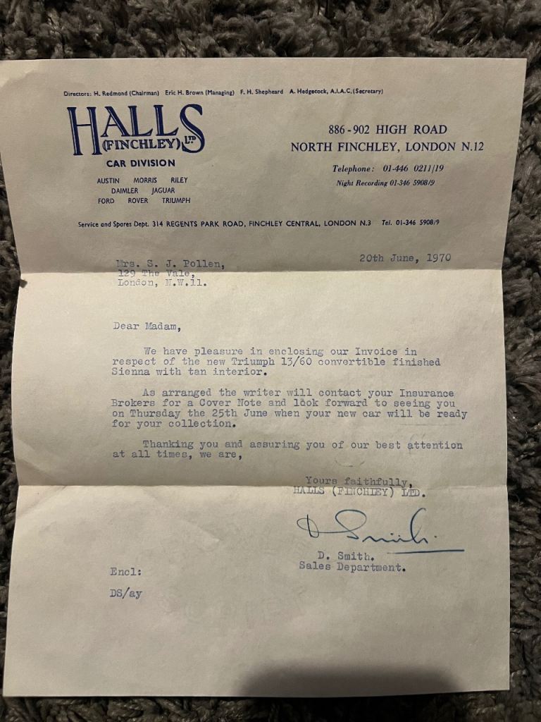 1970 Triumph Herald 13/60 Convertible