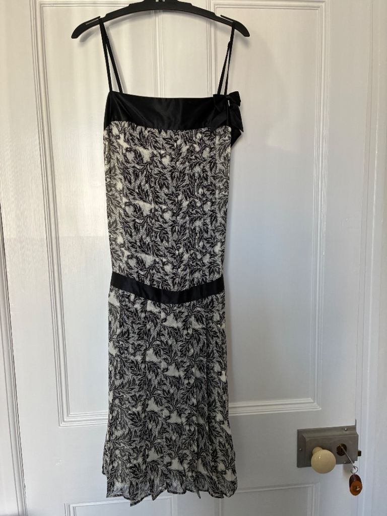 Ted Baker black and white silk dress