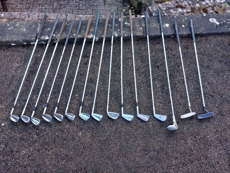 Second hand golf clubs, bag and trolley