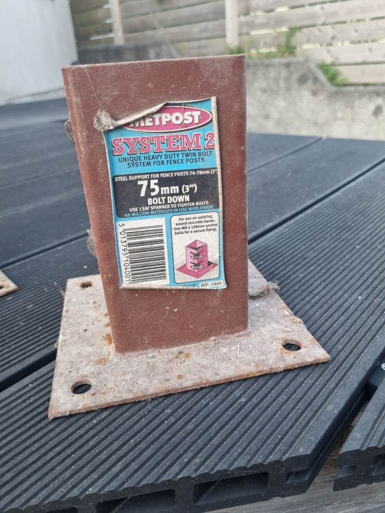 Metpost fencing post ancher 3inch 75mm brown