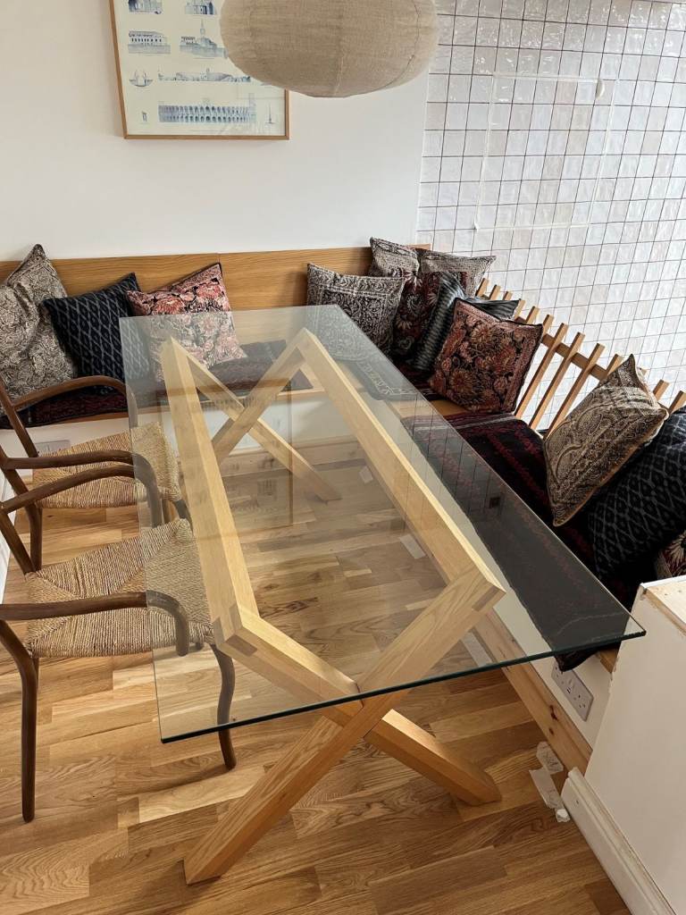 Habitat Dublin Glass and Oak Dining Table