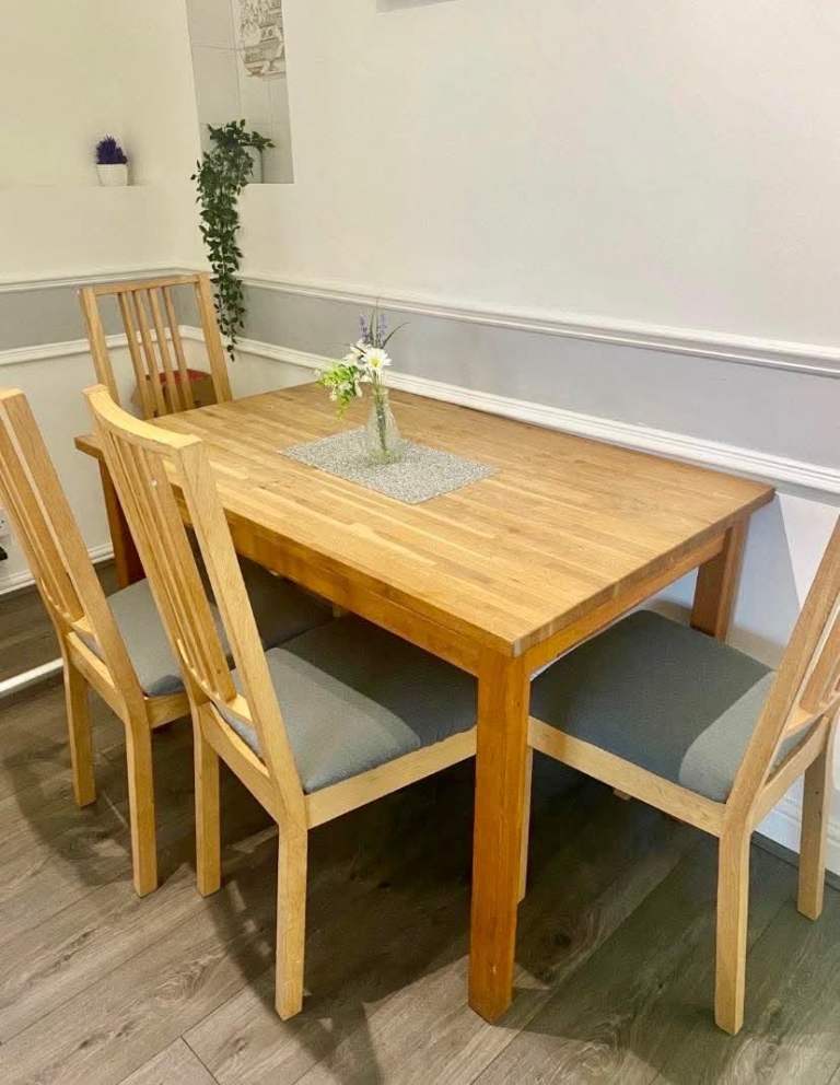 Dining Table + 4 IKEA Chairs – Great Condition