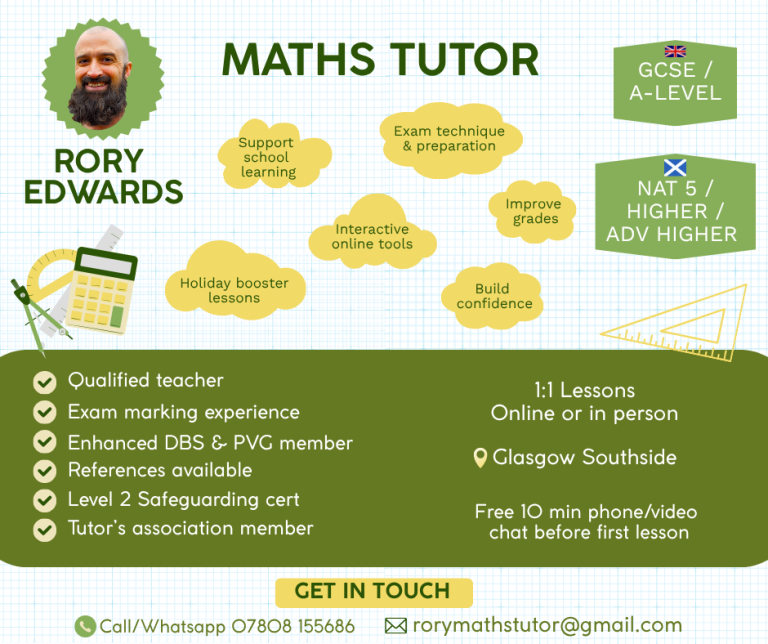 Maths Tutor - Online / In-person