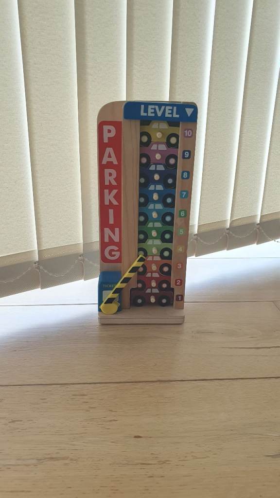 Melissa & Doug Stack & Count Wooden Parking Garage With 10 Cars