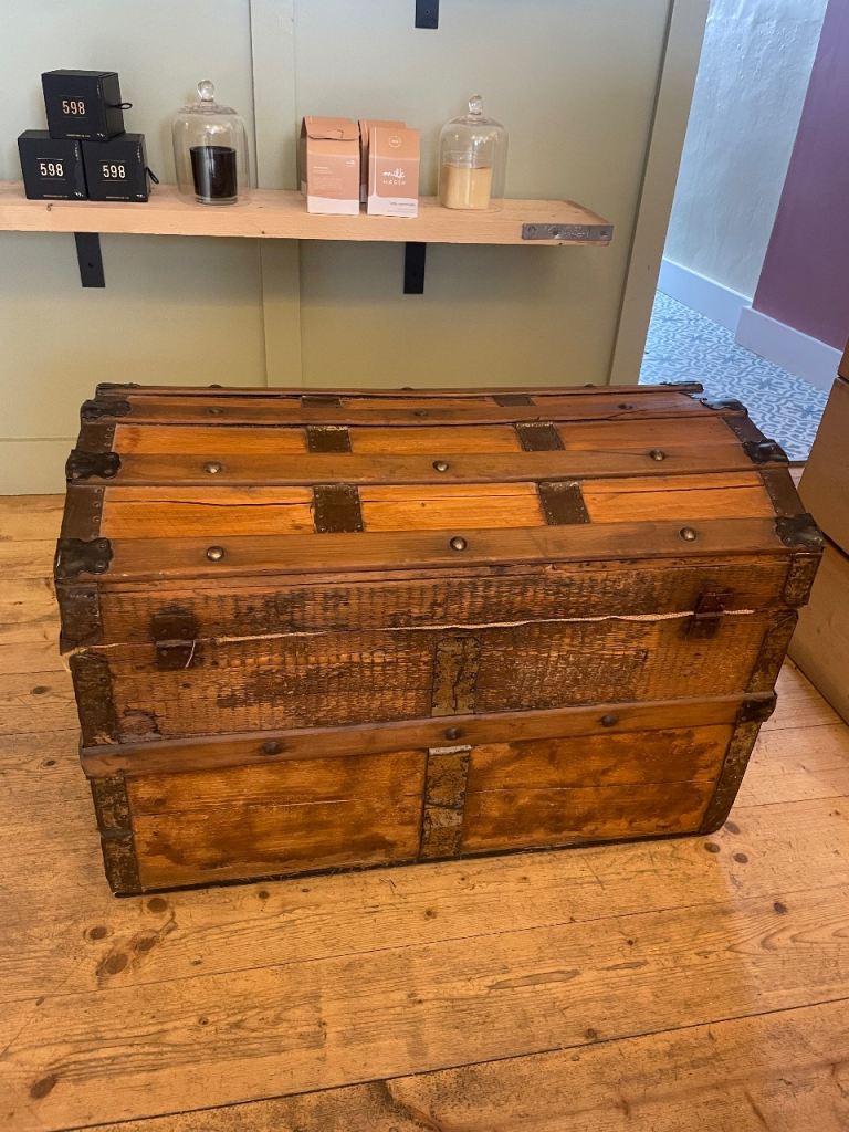 Wooden antique truck treasure chest