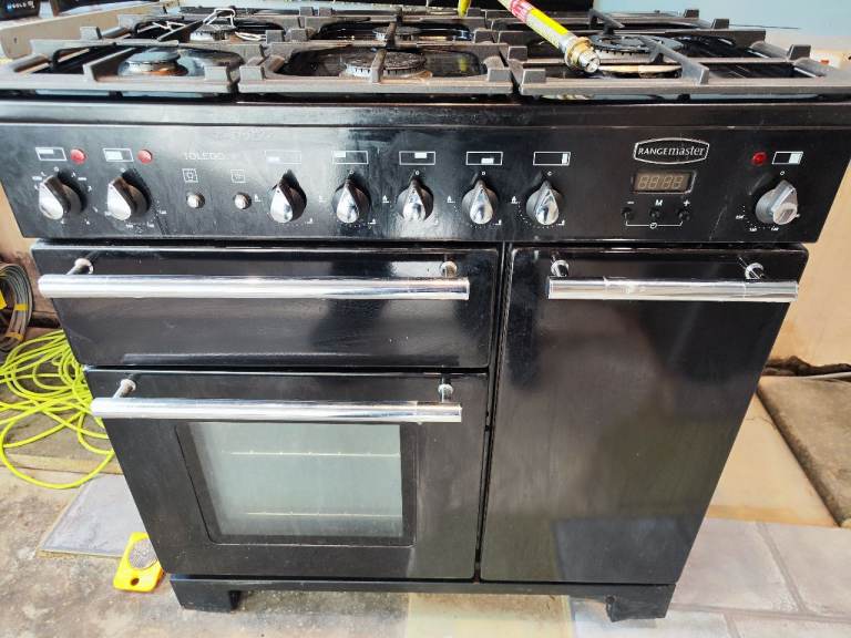 Rangemaster Toledo+ 90 Dual Fuel Cooker – Black