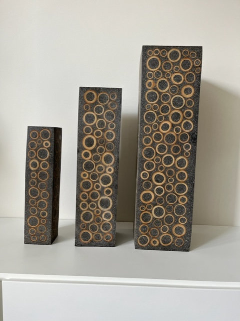 Trio of contemporary vases