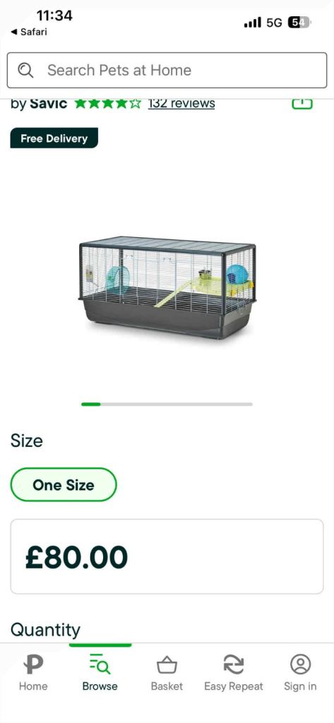 Hamster cage savic 100cm long was 80