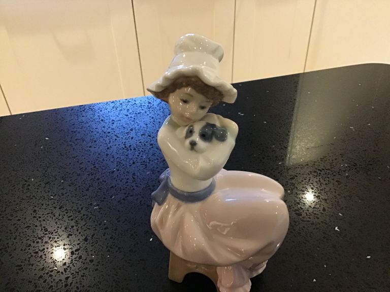 NAO Porcelain Ornament by Lladro Girl with Dog “A Big Hug”