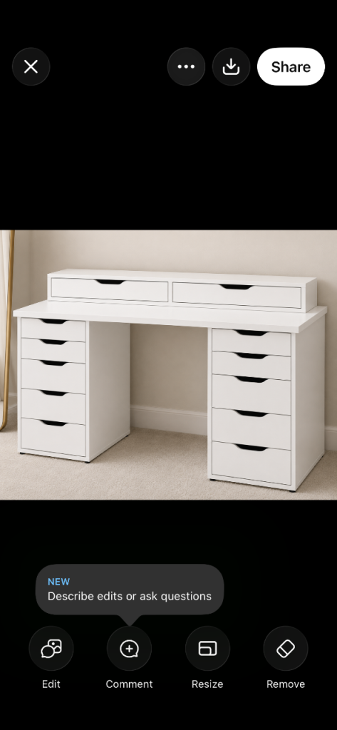 IKEA ALEX Desk with Drawers and Shelf Unit – White, New