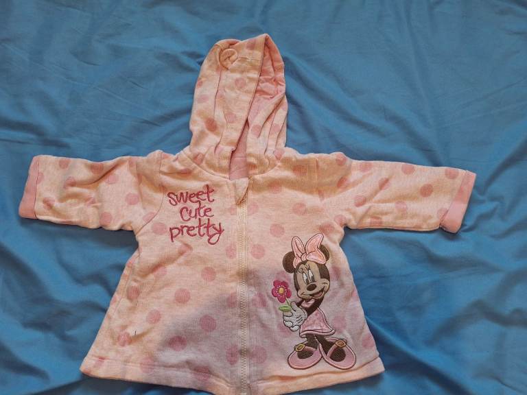 Pink Hooded Zip Fastening Minnie Mouse Jacket George Size 3-6 Months 