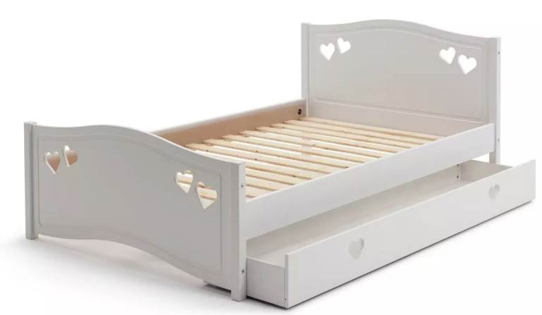 Argos Home Mia Single Bed Frame with drawer - White