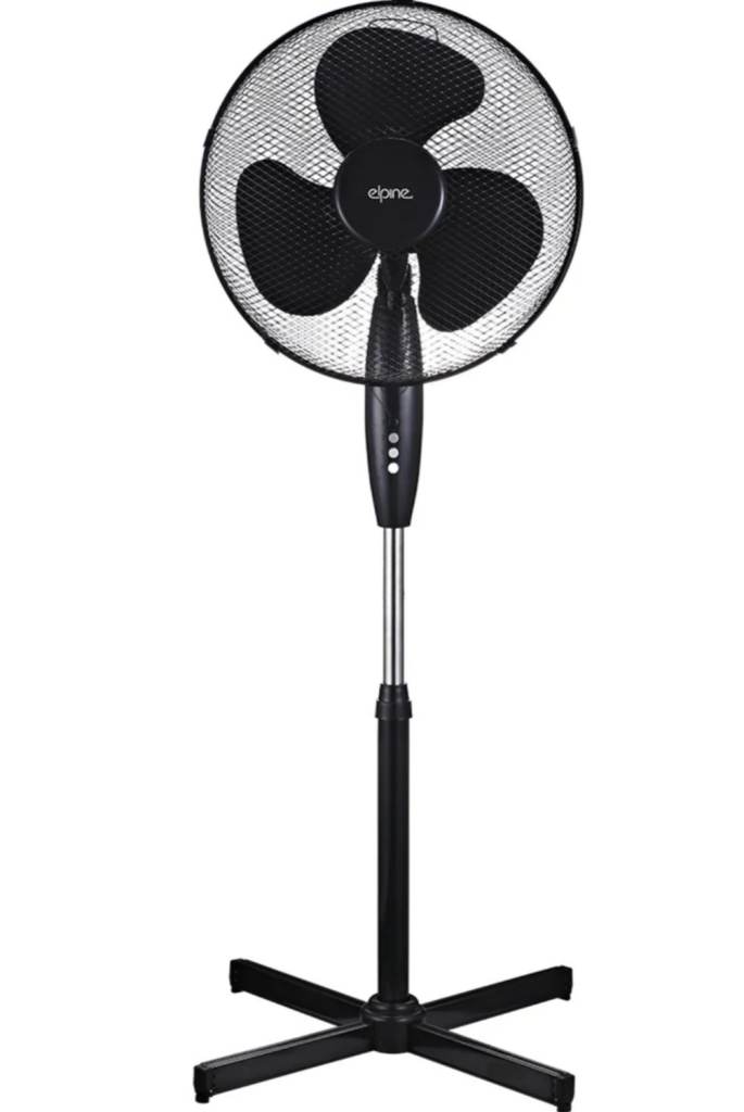 Elpine 16" (40cm) Oscillating Pedestal Fan - Black