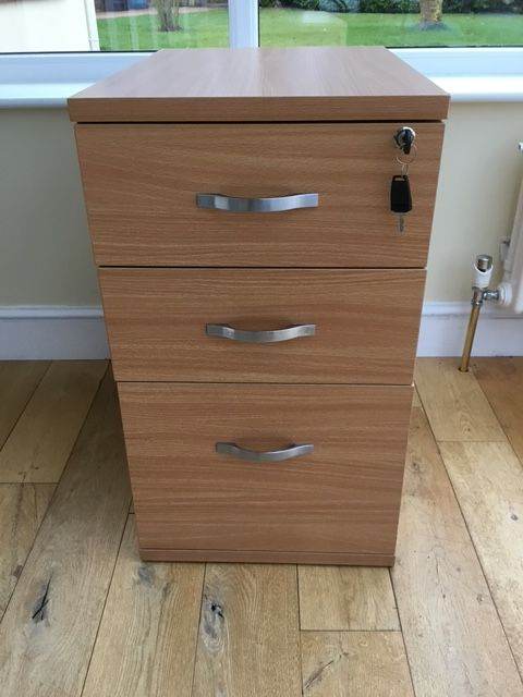 3 Drawer Wooden Filing Cabinet