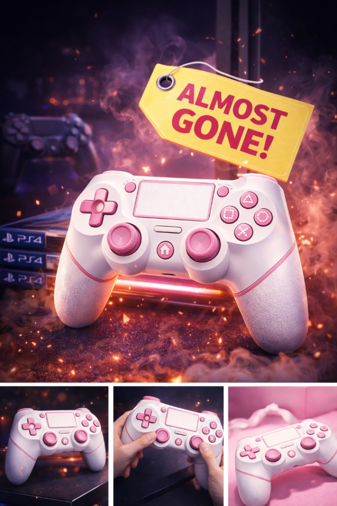 Ace Gamer Playstation 4 (PS4) Wireless Controller Gamepad – White&Pink + Free Shipping