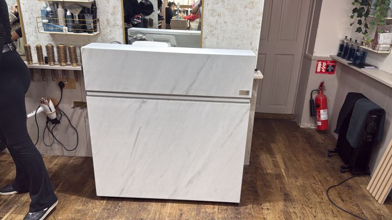 White Reception Desk / Counter – Good Condition