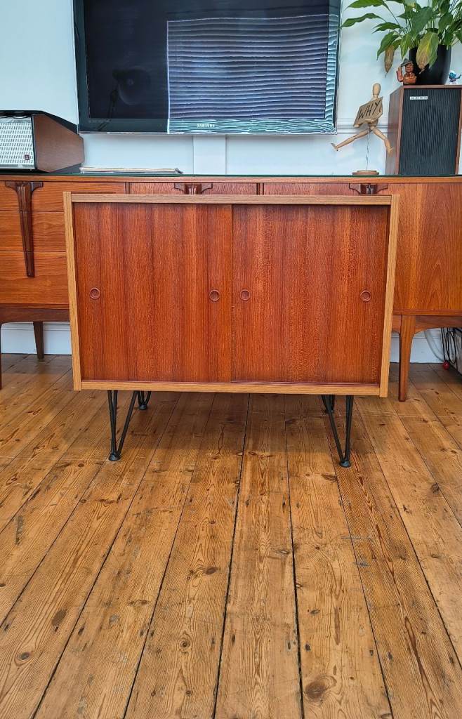 Mid century vintage Danish Ps system teak record cabinet TV unit 